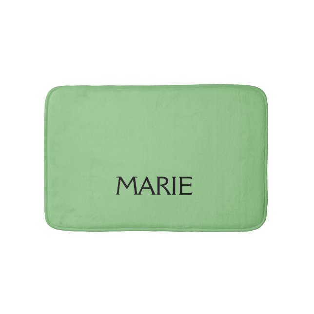 SIMPLE MINIMAL GREEN ADD YOUR NAME TEXT GIFT     BATH MAT (Front)