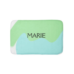 SIMPLE MINIMAL GREEN ADD YOUR NAME TEXT GIFT BATH MAT