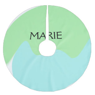 SIMPLE MINIMAL GREEN ADD YOUR NAME TEXT GIFT BRUSHED POLYESTER TREE SKIRT