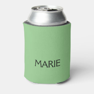 SIMPLE MINIMAL GREEN ADD YOUR NAME TEXT GIFT CAN COOLER