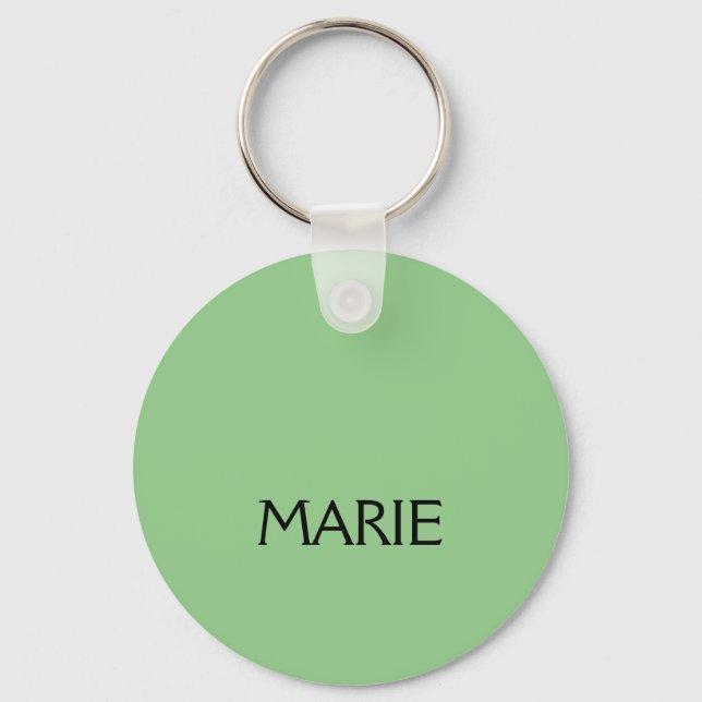 SIMPLE MINIMAL GREEN ADD YOUR NAME TEXT GIFT  KEY RING (Front)