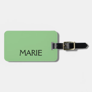 SIMPLE MINIMAL GREEN ADD YOUR NAME TEXT GIFT LUGGAGE TAG