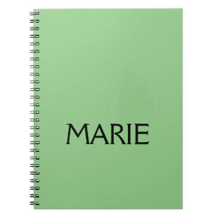 SIMPLE MINIMAL GREEN ADD YOUR NAME TEXT GIFT  NOTEBOOK