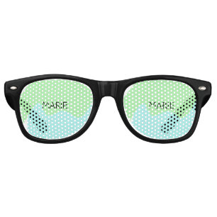 SIMPLE MINIMAL GREEN ADD YOUR NAME TEXT GIFT RETRO SUNGLASSES
