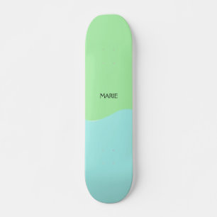 SIMPLE MINIMAL GREEN ADD YOUR NAME TEXT GIFT SKATEBOARD