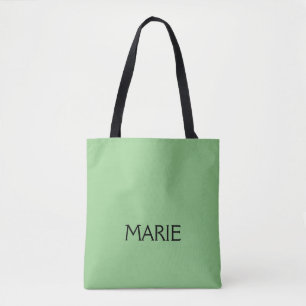 SIMPLE MINIMAL GREEN ADD YOUR NAME TEXT GIFT TOTE BAG