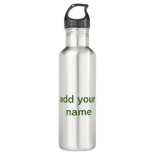 Simple minimal green add your text name photo cust 710 ml water bottle