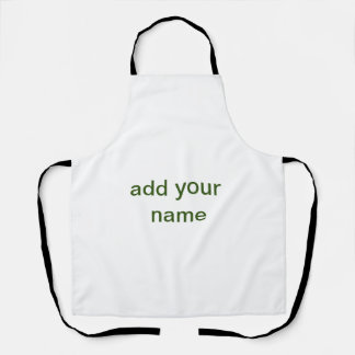 Simple minimal green add your text name photo cust apron