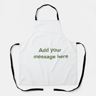 Simple minimal green add your text name photo cust apron