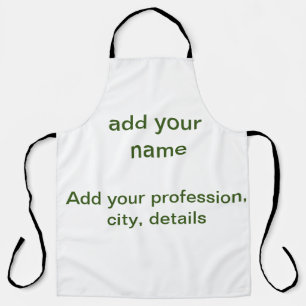 Simple minimal green add your text name photo cust apron