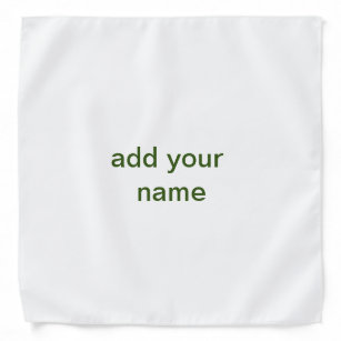 Simple minimal green add your text name photo cust bandana