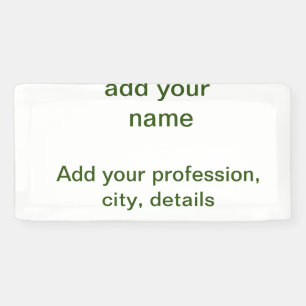 Simple minimal green add your text name photo cust banner