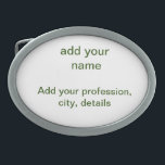 Simple minimal green add your text name photo cust belt buckle<br><div class="desc">design</div>