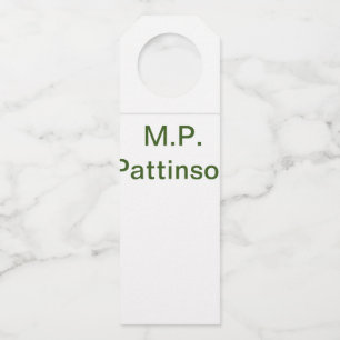 Simple minimal green add your text name photo cust bottle tag