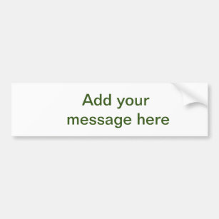 Simple minimal green add your text name photo cust bumper sticker