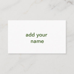 Simple minimal green add your text name photo cust business card