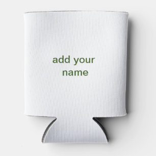 Simple minimal green add your text name photo cust can cooler