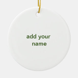 Simple minimal green add your text name photo cust ceramic tree decoration