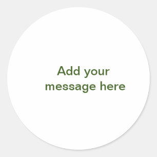 Simple minimal green add your text name photo cust classic round sticker