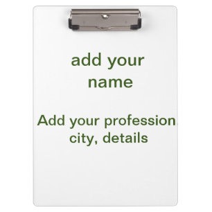 Simple minimal green add your text name photo cust clipboard