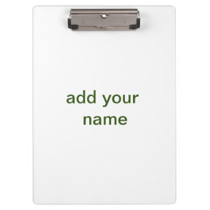 Simple minimal green add your text name photo cust clipboard
