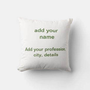 Simple minimal green add your text name photo cust cushion