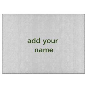 Simple minimal green add your text name photo cust cutting board