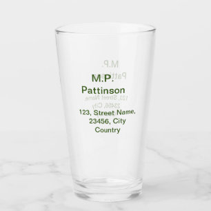 Simple minimal green add your text name photo cust glass