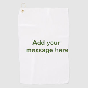 Simple minimal green add your text name photo cust golf towel