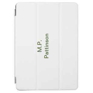 Simple minimal green add your text name photo cust iPad air cover