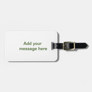 Simple minimal green add your text name photo cust luggage tag