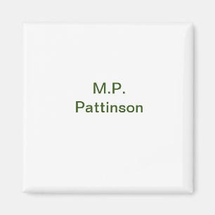 Simple minimal green add your text name photo cust magnet