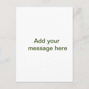 Simple minimal green add your text name photo cust postcard