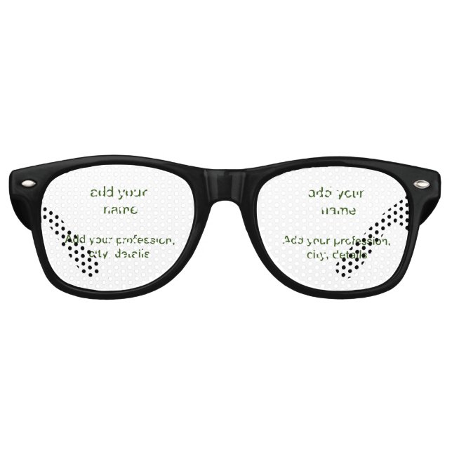Simple minimal green add your text name photo cust retro sunglasses (Front)