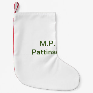 Simple minimal green add your text name photo cust small christmas stocking