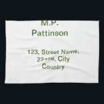 Simple minimal green add your text name photo cust tea towel<br><div class="desc">design</div>