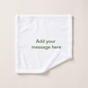 Simple minimal green add your text name photo cust wash cloth