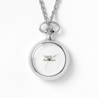 Simple minimal green add your text name photo cust watch