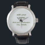 Simple minimal green add your text name photo cust watch<br><div class="desc">design</div>
