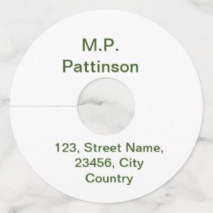 Simple minimal green add your text name photo cust wine glass tag