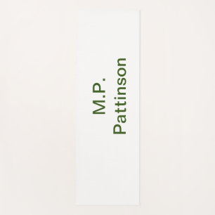 Simple minimal green add your text name photo cust yoga mat