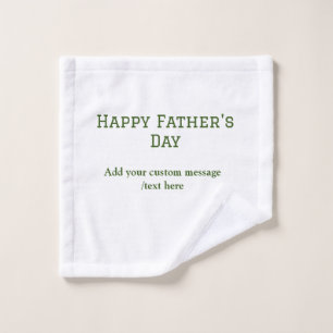 Simple minimal green happy father's day best dad wash cloth