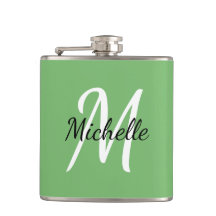 Simple Minimal Green Monogram Name + Initial