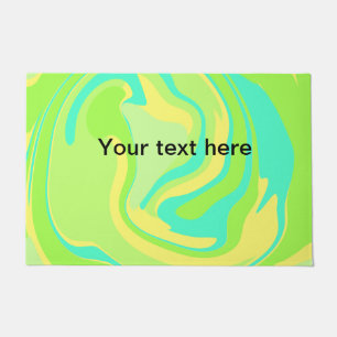Simple minimal green watercolor glitter add text t doormat