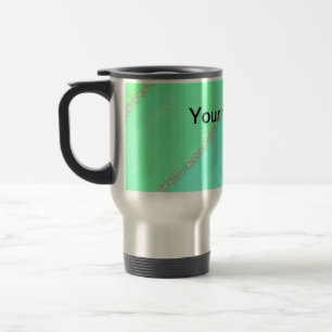 Simple minimal green watercolor glitter add text t travel mug