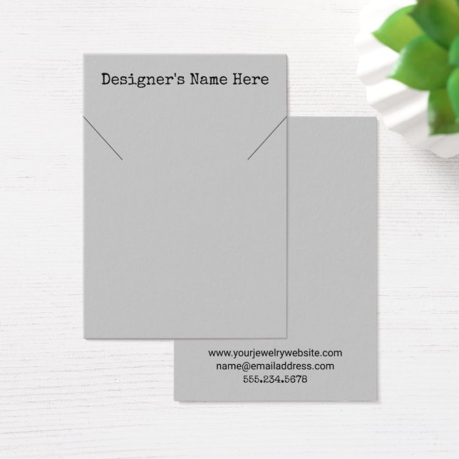 Simple Minimal Grey Necklace Holder Display Cards (Desk)