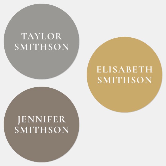 Simple Minimal Grey Ochre Taupe Custom Name School (Group)