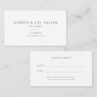 Simple Minimal Hair Salon Appointment Card