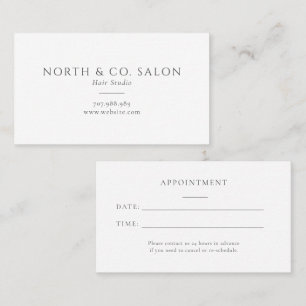 Simple Minimal Hair Salon Appointment Card