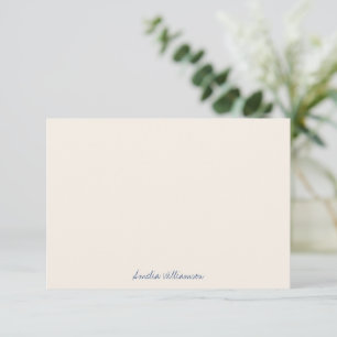 Simple Minimal Handwritten Blue Cream Calligraphy Thank You Card